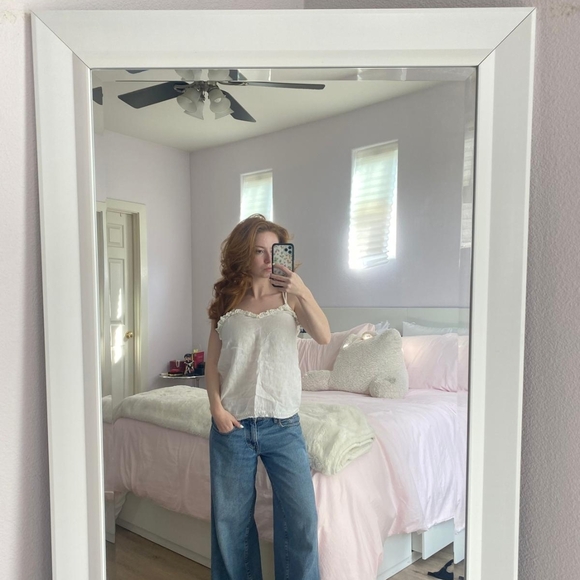 Zara Cream Lace Detail Top - Picture 2 of 5